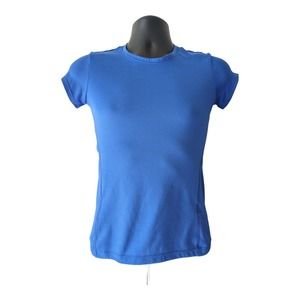 Women's Asics Warm Up Compression Shirt Royal Blue Size XS FLAW See Pictures